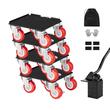 Set Transportor 4 Dolly cu maner, pentru mobila, capacitate 1575 kg, 5 x roti pivotante, rotatie 360 grade