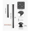 Set 4 picioare masa, Inaltime reglabila 610-1016 mm, Otel, max 544 kg, Negru, Nivelare reglabila, teava patrata