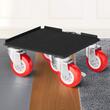 Set Transportor 4 Dolly cu maner, pentru mobila, capacitate 1575 kg, 5 x roti pivotante, rotatie 360 grade