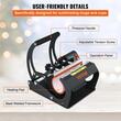 Presa termica de transfer pentru cani,11.5/22 cm, Panou de control LCD, 0-220℃, 560 W