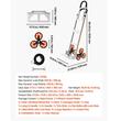 Carucior pliabil pentru scari, max 150 kg, 6 x roti, Aluminiu