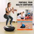 Dispozitiv jumatate minge pentru echilibru fitness, Pompa picior, max 680 kg, Diametru 660 mm, 2 x benzi elastice