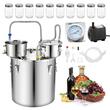 Cazan pentru distilat alcool, Inox, Capacitate 50 l, manometru, termometru scala dubla, pompa apa, 10 x borcane sticla