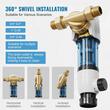 Filtru sedimente pentru toata casa, Centrifugal, 40 microni, Debit 4 T/h, Instalare universala, 3/4" GM + 1" GM + 3/4" GF, supapa curatare