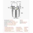 Cazan pentru distilat alcool, Inox, Capacitate 50 l, manometru, termometru scala dubla, pompa apa, 10 x borcane sticla