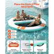 Platforma plutitoare gonflabila rotunda, 3.05x2.44 m, Scara, suprafata antiderapanta, pompa, geanta