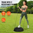 Dispozitiv jumatate minge pentru echilibru fitness, Pompa picior, max 680 kg, Diametru 660 mm, 2 x benzi elastice