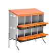 Cuibar pentru gaini, 8 compartimente, 2 Niveluri, Otel galvanizat, 1060 x 525 x 990 mm, Picioare sustinere