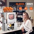Storcator automat pentru portocale slow juicer, Inox, diametru citrice 55–80 mm, 120 W, 20 portocale /min, 495 x 320 x 780 mm, 2 x galeti
