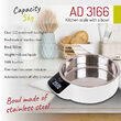 Cantar de bucatarie cu bol 900 ml din inox, 1 g - 5 kg, LCD, diametru 16 cm