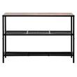 Masa consola ingusta, 3 x Nivel, Otel/Lemn, 106 x 29,5 x 73,5 cm