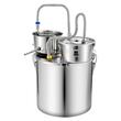 Cazan pentru distilat alcool, Inox, Capacitate 30 l, manometru, termometru scala dubla, pompa apa