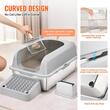 Litiera pentru pisici, marime XL, Cutie Inox inaltime 15 cm, pentru 30 zile, Gri deschis