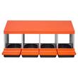 Cuibar pentru gaini, 4 compartimente, Otel galvanizat, 1060 x 525 x 475 mm