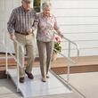Rampa lata de prag cu balustrade, 1806 x 830 mm, Capacitate max 450 kg, suprafata anti-derapanta