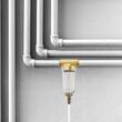Filtru sedimente pentru toata casa, Centrifugal, 40 si 300 microni, Debit 4 T/h, Instalare universala, 3/4" GF + 1" GM, supapa curatare
