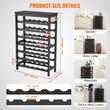 Raft pentru 42 de sticle de vin, 7 niveluri, Vivatechnix Modular, 660 x 290 x 1000 mm, Lemn bambus,  negru