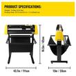 Plotter de taiat vinil, Latime taiere 780 mm, viteza de taiere 10-800 mm/s, Tăiere contur automata, 3 lame