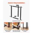 Set 2 picioare de masa, Forma T, Otel, Negru, 74 x 55 cm, max 450 kg, Nivelare reglabila