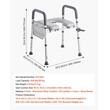 Scaun toaleta cu cotiere, Alb, Inaltime si latime reglabile, max 180 kg