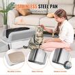 Litiera pentru pisici, marime XL, Cutie Inox inaltime 15 cm, pentru 30 zile, Gri deschis