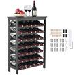 Raft pentru 42 de sticle de vin, 7 niveluri, Vivatechnix Modular, 660 x 290 x 1000 mm, Lemn bambus,  negru
