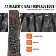 Set 10 lemne ceramice semineu, rezistente la temperaturi inalte 1000 °C, lemn natural pre-ars