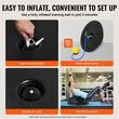 Dispozitiv jumatate minge pentru echilibru fitness, Pompa picior, max 300 kg, Diametru 580 mm, 2 x benzi elastic, Negru