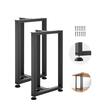 Set 2 picioare de masa, Forma T, Otel, Negru, 74 x 55 cm, max 450 kg, Nivelare reglabila