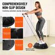 Dispozitiv jumatate minge pentru echilibru fitness, Pompa picior, max 300 kg, Diametru 580 mm, 2 x benzi elastic, Negru