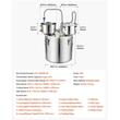 Cazan pentru distilat alcool, Inox, Capacitate 30 l, manometru, termometru scala dubla, pompa apa