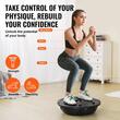 Dispozitiv jumatate minge pentru echilibru fitness, Pompa picior, max 300 kg, Diametru 580 mm, 2 x benzi elastic, Negru