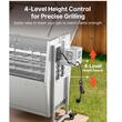 Gratar pe carbune cu rotisor electric 38W, Otel Inoxidabil, inaltime gatit reglabila 4 niveluri, 1440 x 480 x 945 mm, 4 roti