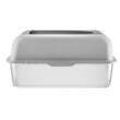 Litiera pentru pisici, marime XL, Cutie Inox inaltime 15 cm, pentru 30 zile, Gri deschis