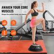 Dispozitiv jumatate minge pentru echilibru fitness, Pompa picior, max 300 kg, Diametru 580 mm, 2 x benzi elastic, Negru