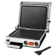 Gratar electric Inox/Sticla 2000 W, suprafata grill 300x250 mm, Placi detasabile, Senzor automat pentru gatit