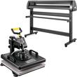 Kit Presa termica 5 in 1 pentru transfer tricouri/sepci/cani, Plotter, 1200 W, 0 - 250 ℃, Placa de încălzire 38 x 38 cm