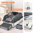 Litiera pentru pisici, marime XL, Cutie Inox inaltime 15 cm, pentru 30 zile, Gri inchis, antiaderenta
