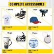 Kit Presa termica 5 in 1 pentru transfer tricouri/sepci/cani, Plotter, 1200 W, 0 - 250 ℃, Placa de încălzire 38 x 38 cm