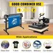 Kit Presa termica 5 in 1 pentru transfer tricouri/sepci/cani, Plotter, 1200 W, 0 - 250 ℃, Placa de încălzire 38 x 38 cm