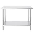 Masa de lucru Inox, pentru preparare alimente, 610x1219x864 mm, 1 x rafturi