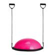 Dispozitiv jumatate minge pentru echilibru fitness, Pompa picior, max 680 kg, Diametru 660 mm, 2 x benzi elastic, Roz