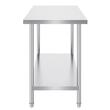 Masa de lucru Inox, pentru preparare alimente, 610x1219x864 mm, 1 x rafturi