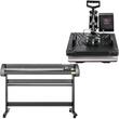 Kit Presa termica 5 in 1 pentru transfer tricouri/sepci/cani, Plotter 1260 mm, 1200 W, 0 - 250 ℃, Placa de încălzire 29 x 38 cm