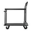 Carucior pliabil cu platforma, Otel, Negru, Capacitate 317 kg, 2 x niveluri, 730 x 470 x 820 mm