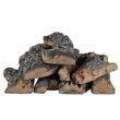 Set 8 lemne ceramice semineu, rezistente la temperaturi inalte 1000 °C, aspect stejar