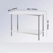 Masa de lucru Inox, pentru preparare alimente, 610x1219x864 mm, 1 x rafturi