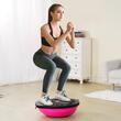 Dispozitiv jumatate minge pentru echilibru fitness, Pompa picior, max 680 kg, Diametru 660 mm, 2 x benzi elastic, Roz