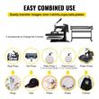 Kit Presa termica 5 in 1 pentru transfer tricouri/sepci/cani, Plotter 1260 mm, 1200 W, 0 - 250 ℃, Placa de încălzire 29 x 38 cm