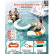 Doc plutitor gonflabil, 4.57x1.83m, Albastru, Scara, suprafata antiderapanta, pompa, geanta